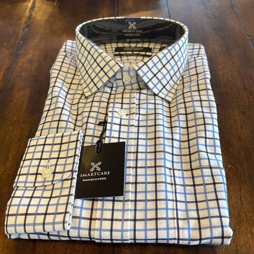 NEW SMARTCARE Nordstrom Traditional Fit Men’s Dress Shirt; Black Grapemist